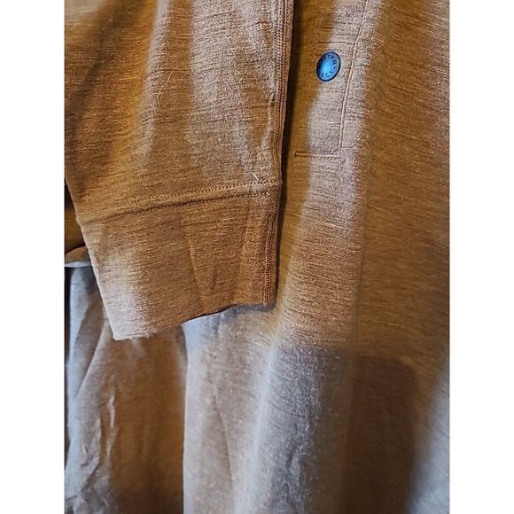 Walter Sky Top Large Brown Henley Sun Hoodie Pullover Base Layer WS-MH02 Merino - Picture 3 of 10